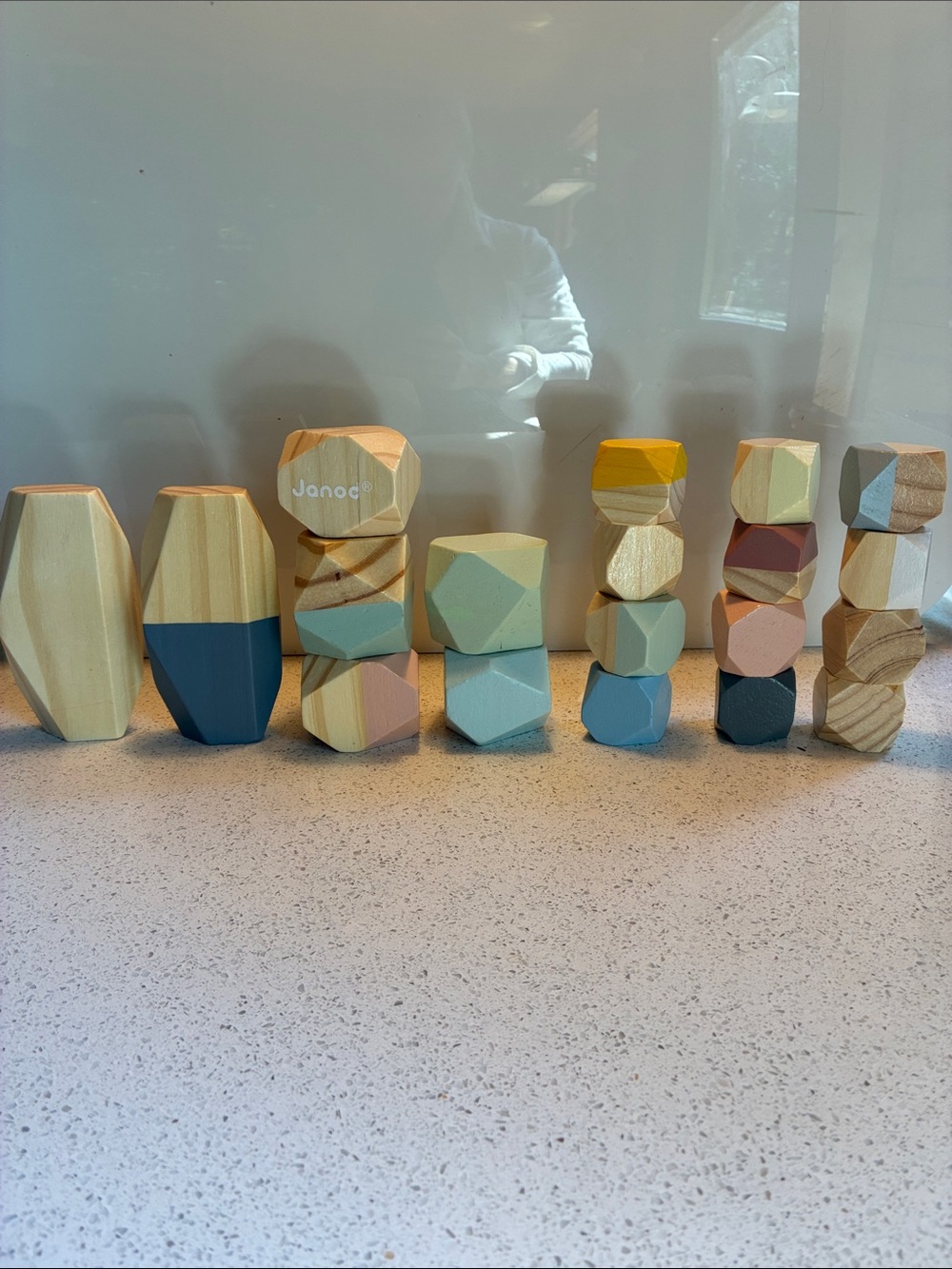Natural Wood Stacking Stones — Multicolor made in France